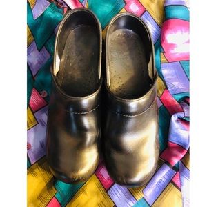 Dansko Black Leather Clogs
